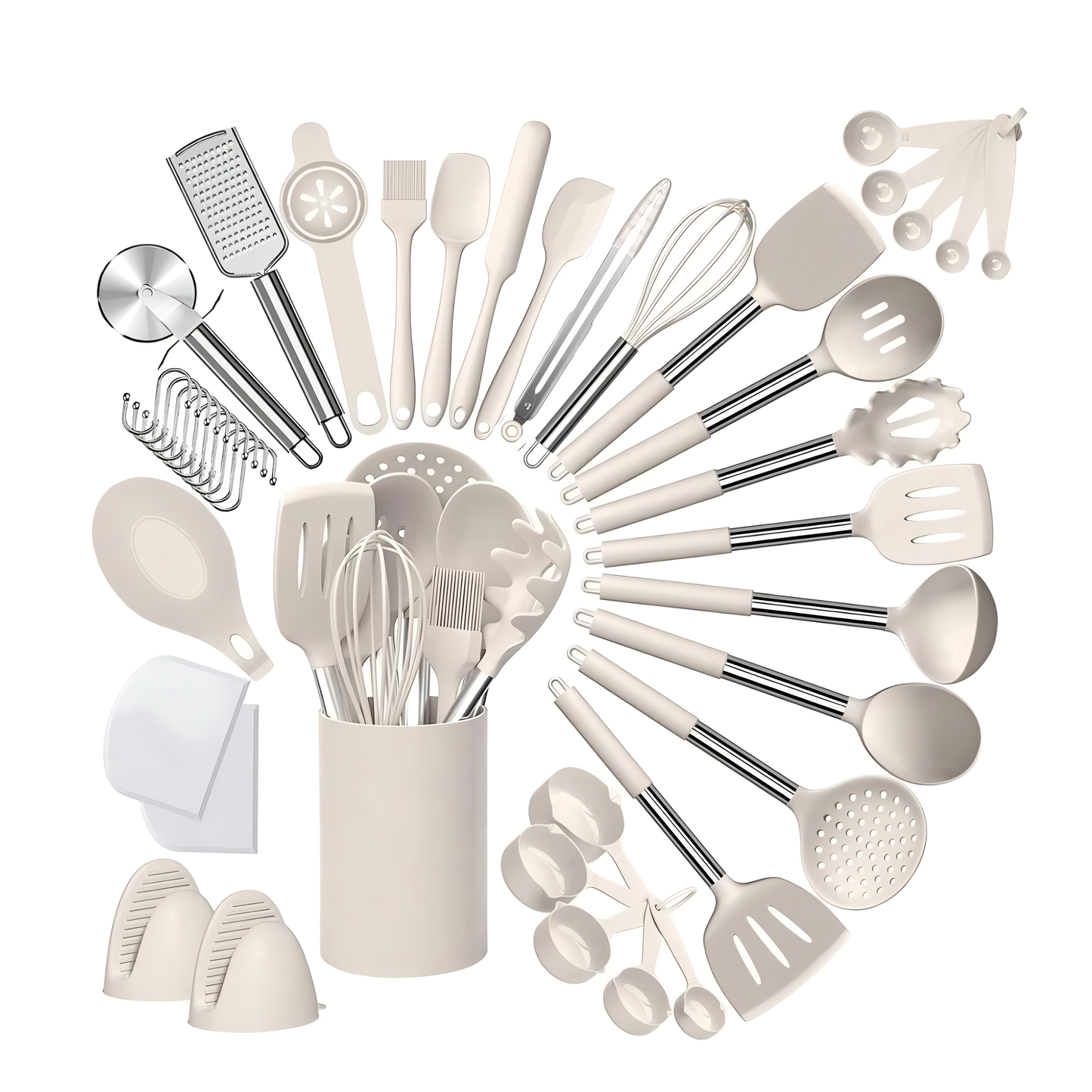 43-Piece Silicone Kitchen Utensil Set — Heat-Resistant & Non-Stick Safe