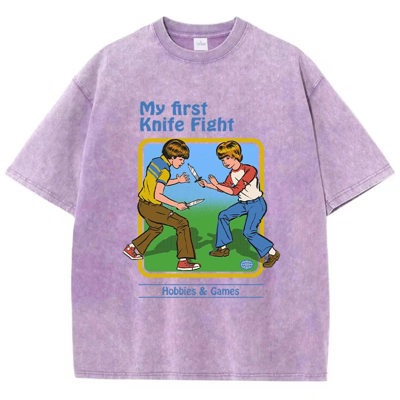 Retro Cartoon Graphic Washed T-Shirt
