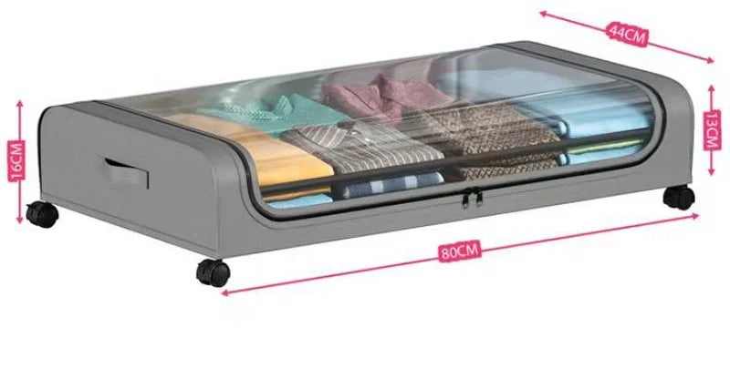Under Bed Storage Box with Wheels β Dust-Proof Rolling Drawer Organizer