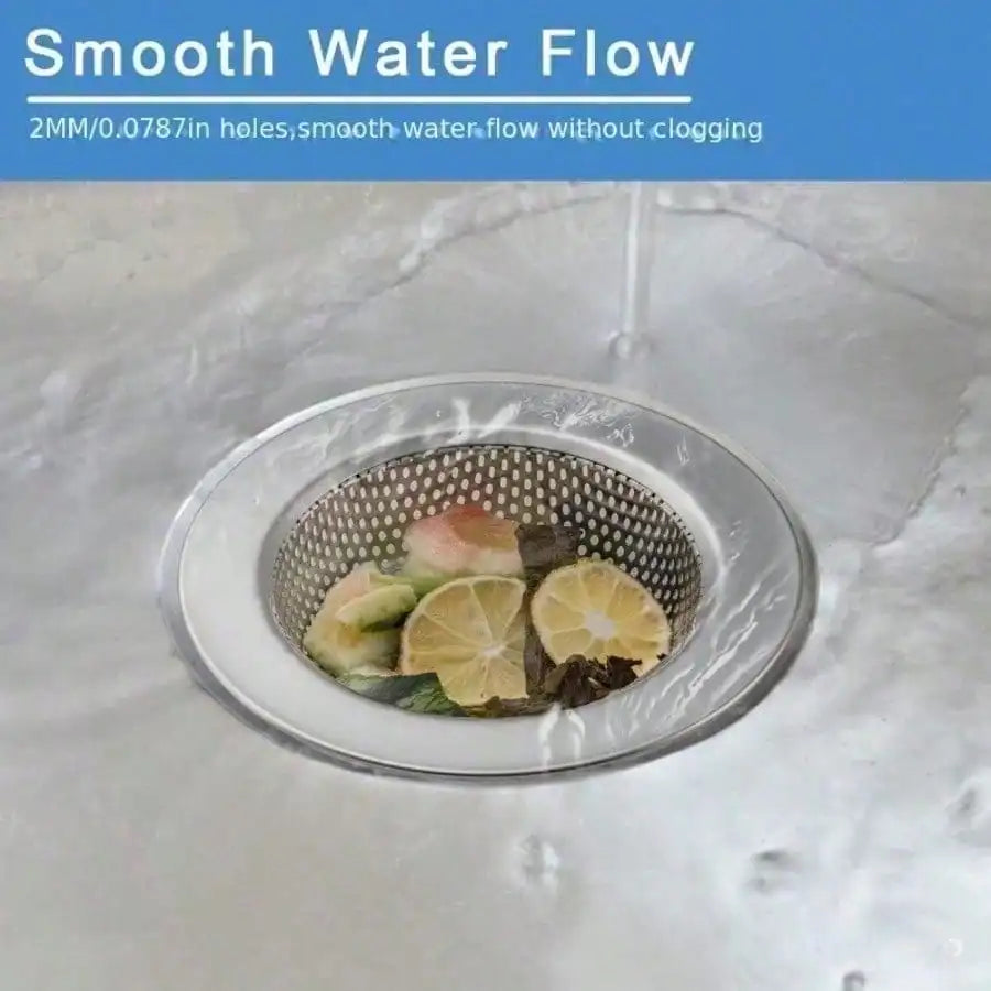 2-Pack Sink Strainers — Heavy-Duty Stainless Steel with Double-Layer Anti-Clog Design
