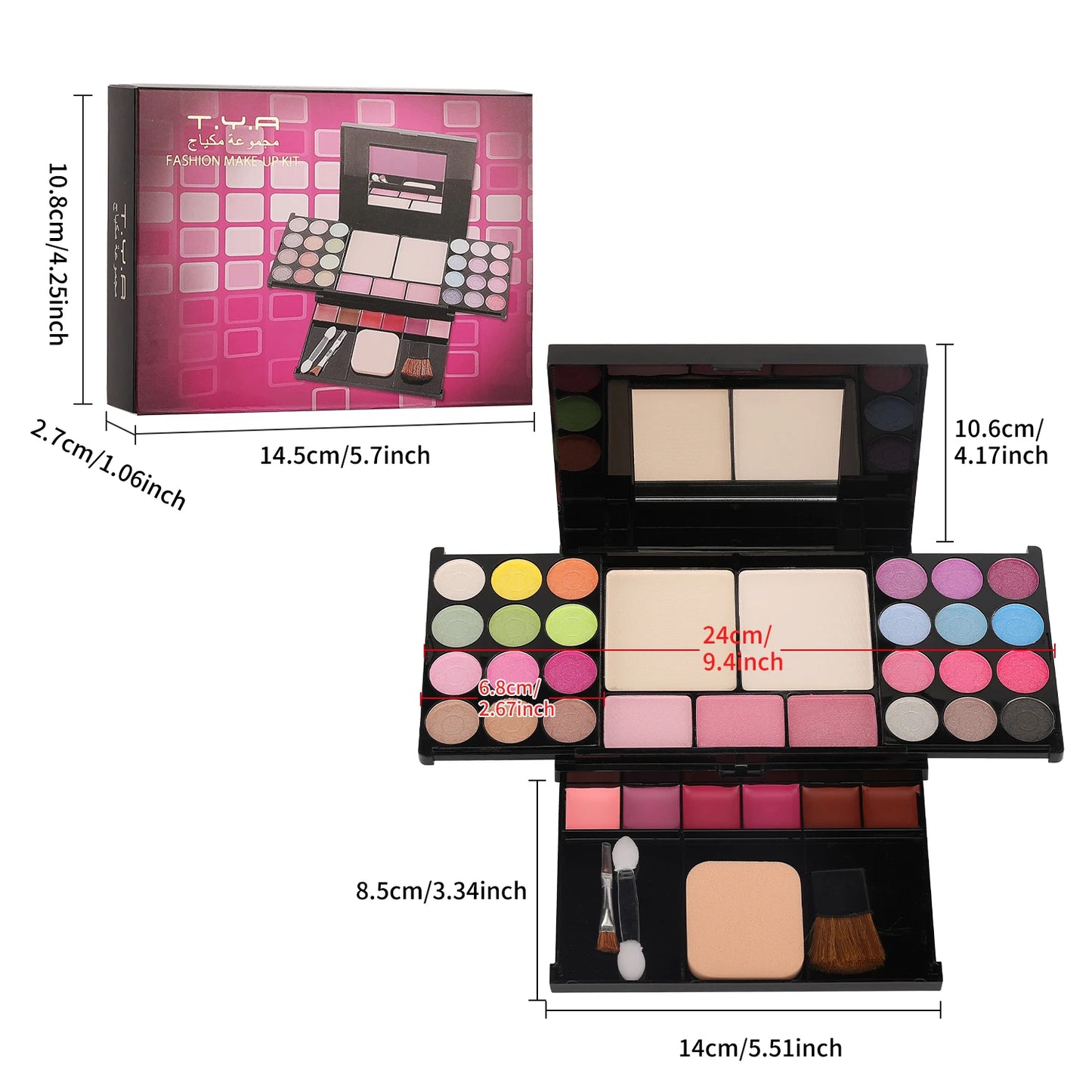 35-Color Pearl Eyeshadow Palette — Nude & Smoky Eye Makeup Set for Women