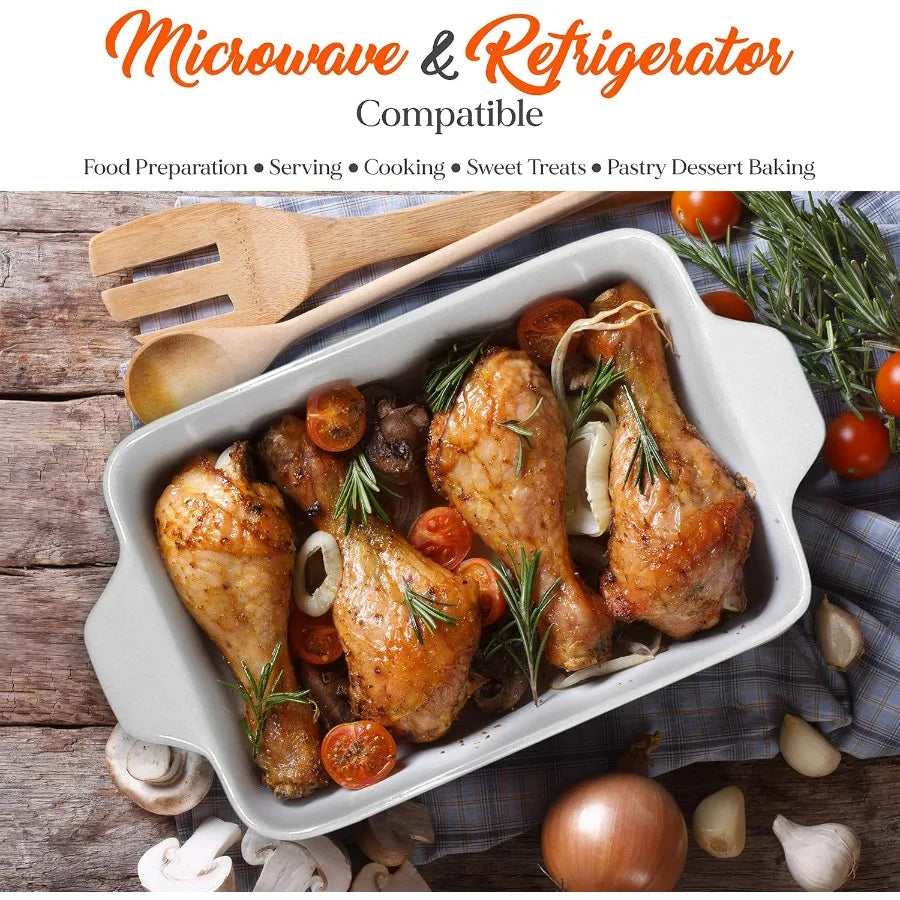 3-Piece Nonstick Ceramic Bakeware Set — PFOA/PFOS/PTFE-Free, Oven-Safe to 446°F