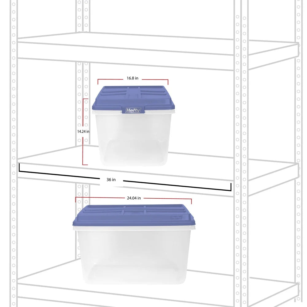 72-Quart Clear Stackable Storage Bin with Lid — Large Capacity Organizer for Garage & Home