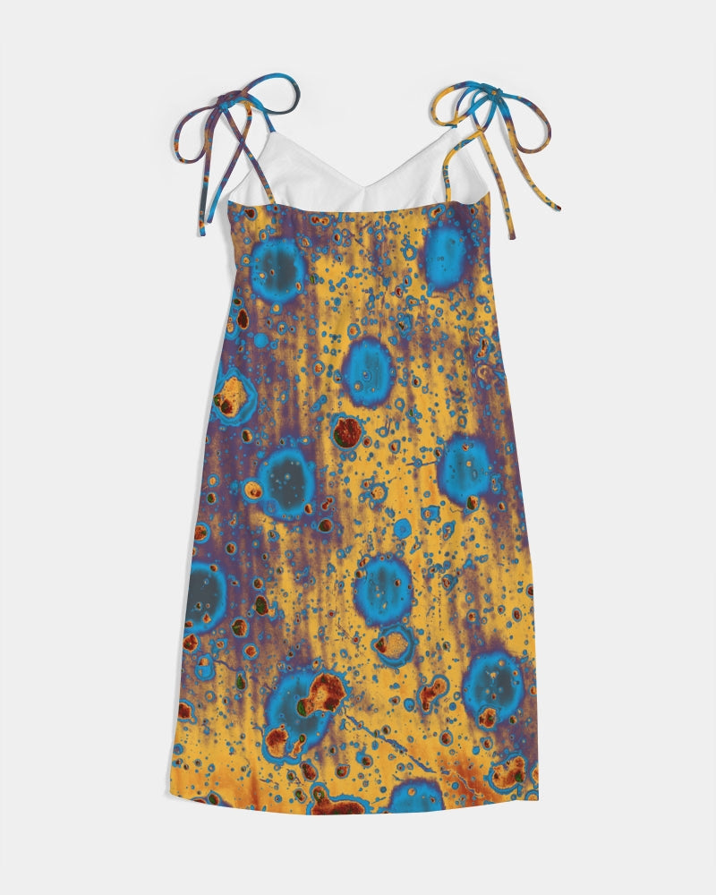 PEACOCK DESIGN BY FLIPSTYLEZ Women's All-Over Print Tie Strap Split Dress