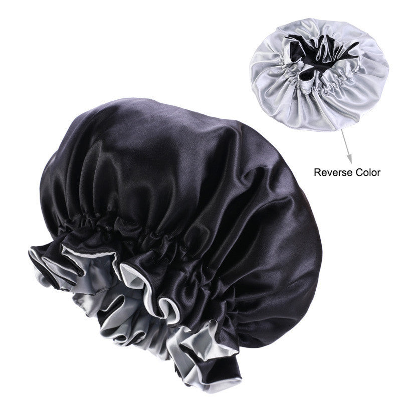 Double color lace night hat