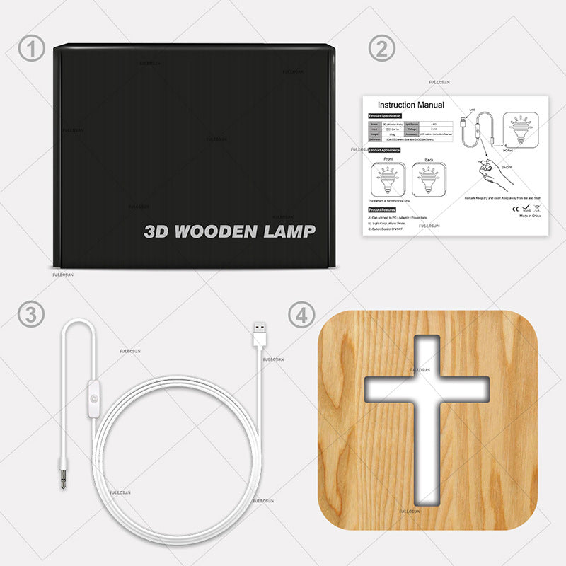 Cross pine craft table lamp