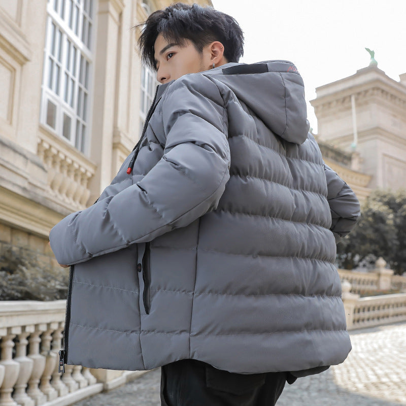Down Padded Jacket Trend Men's Short Winter Warm Cotton Hooded Youth Winter Jacket