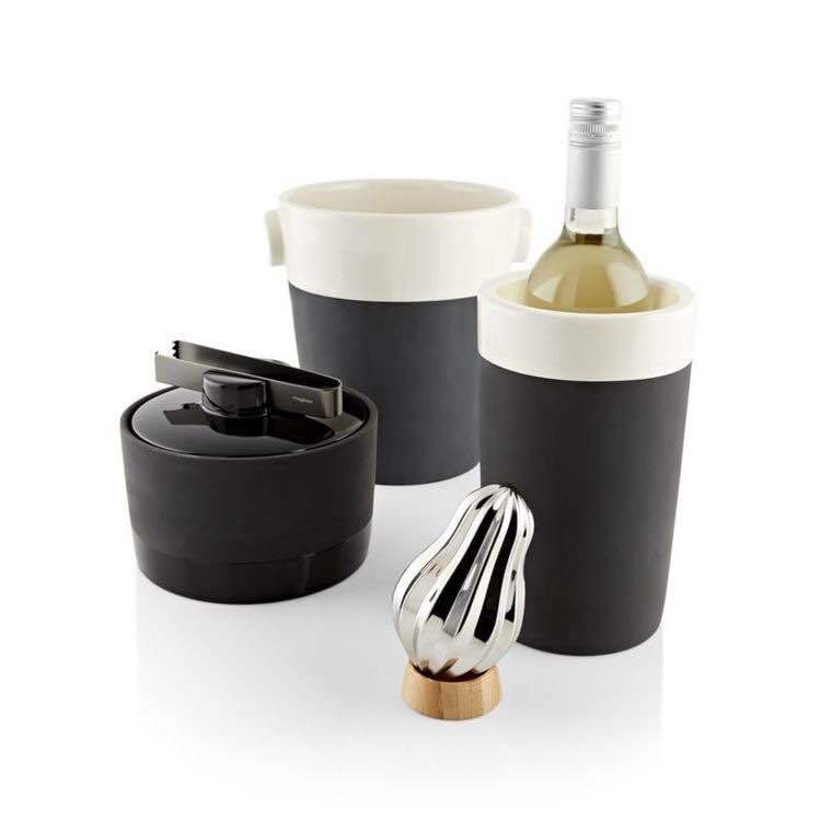 Red Dot Design Award Cold Insulation Ceramics Black Flagon Ice Bucket Flagon