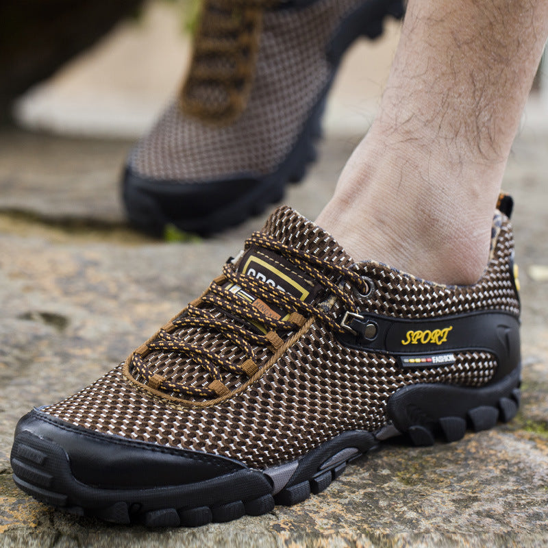 Breathable Outdoor Sports Men's Shoes Korean Version Of The Trend Of Casual Mesh Hiking Shoes Men's Large Size Shoes
