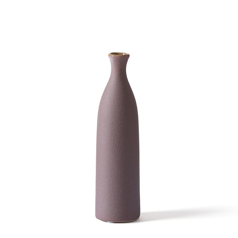 Home Furnishing Small Mouth Ceramic Vase Decorations Restaurant Showroom Desktop Soft Decorations