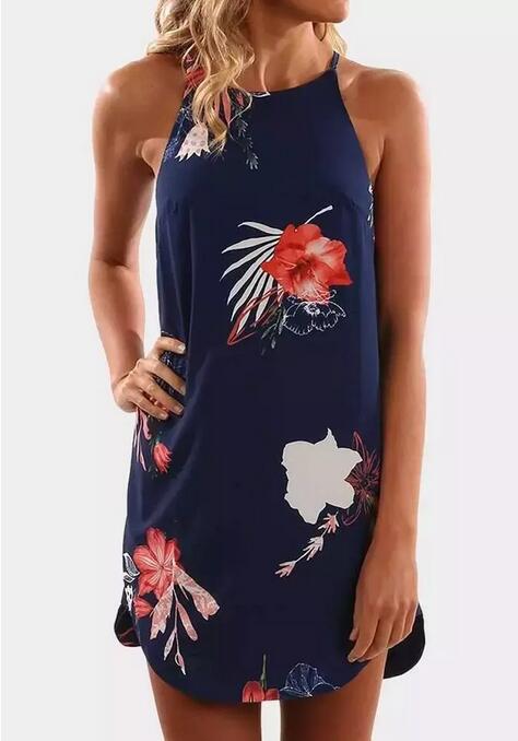 Women's Dress Summer New Product Printed Camisole Mid Length Skirt