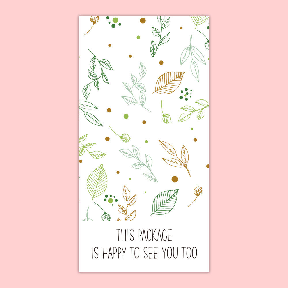 Green Leaf Rectangular Sticker Gift Box