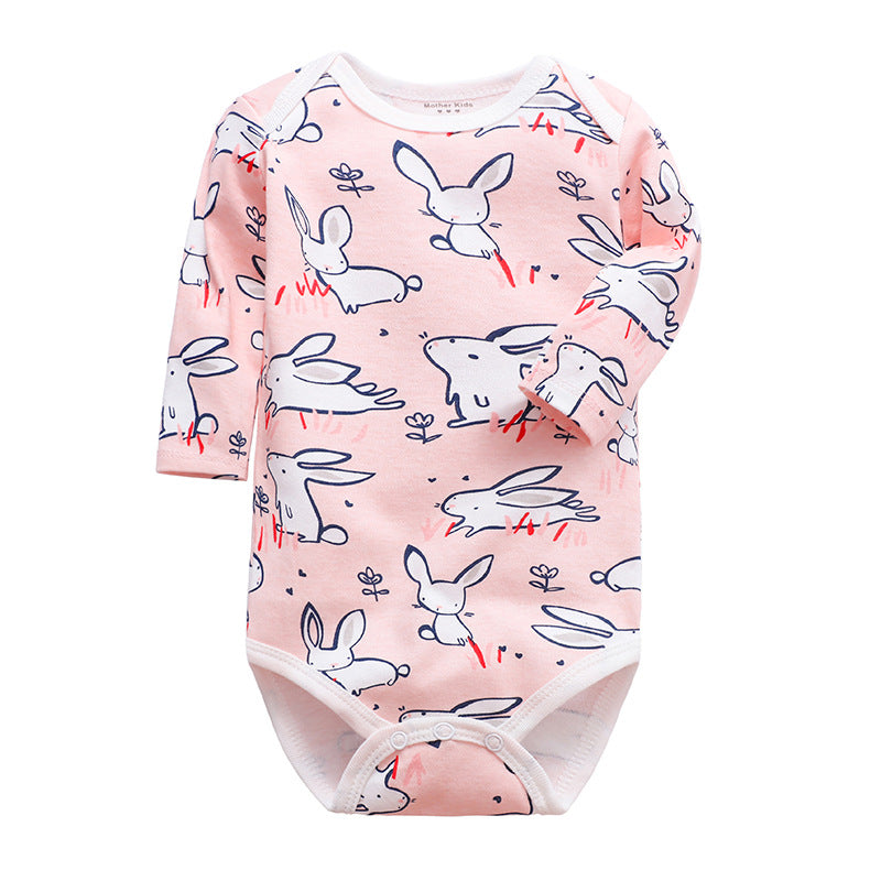 Cotton One-piece Long Sleeve Triangle Romper