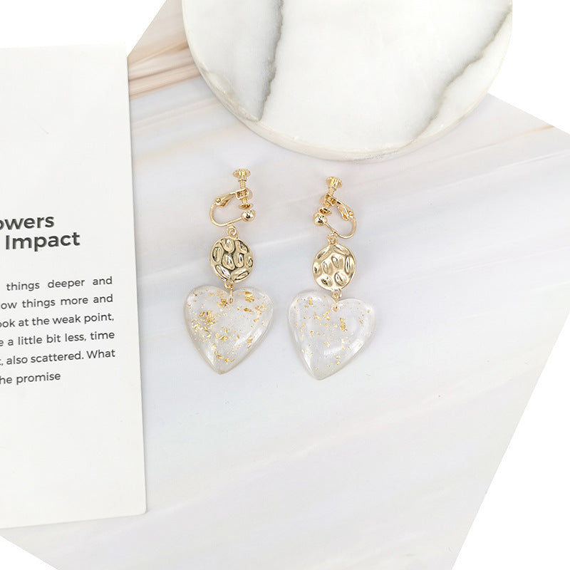 Temperament Gold Leaf Acrylic Earrings