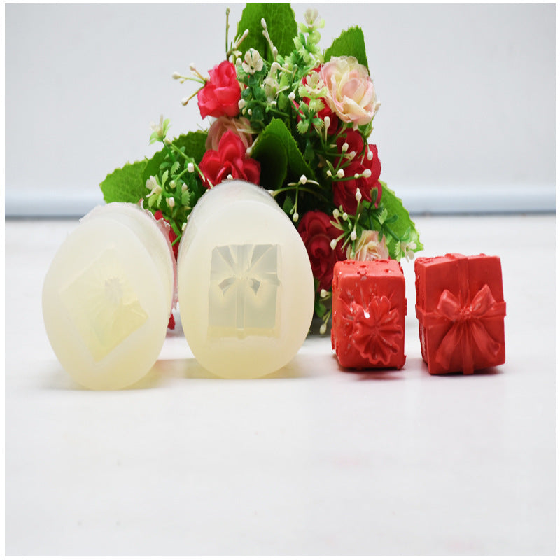 Fondant Gift Box Scented Candle Silicone Mold