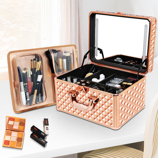 Cosmetic Storage Bag Premium Sense Suitcase Portable Large Capacity
