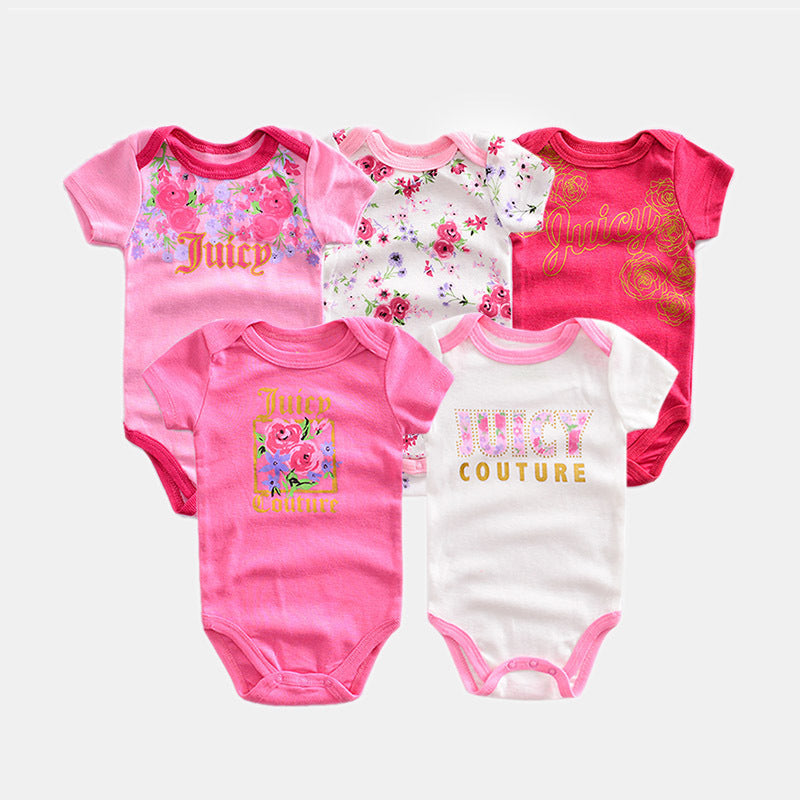 Fashionable Personality Baby Bronzing Printed Jumpsuit
