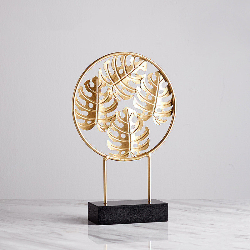 Iron Terrazzo Leaf Style Table Top Decoration