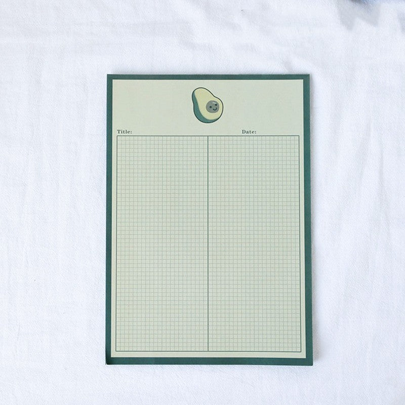 Patting Paper Cute Avocado Bear Sticky Note Book Tear