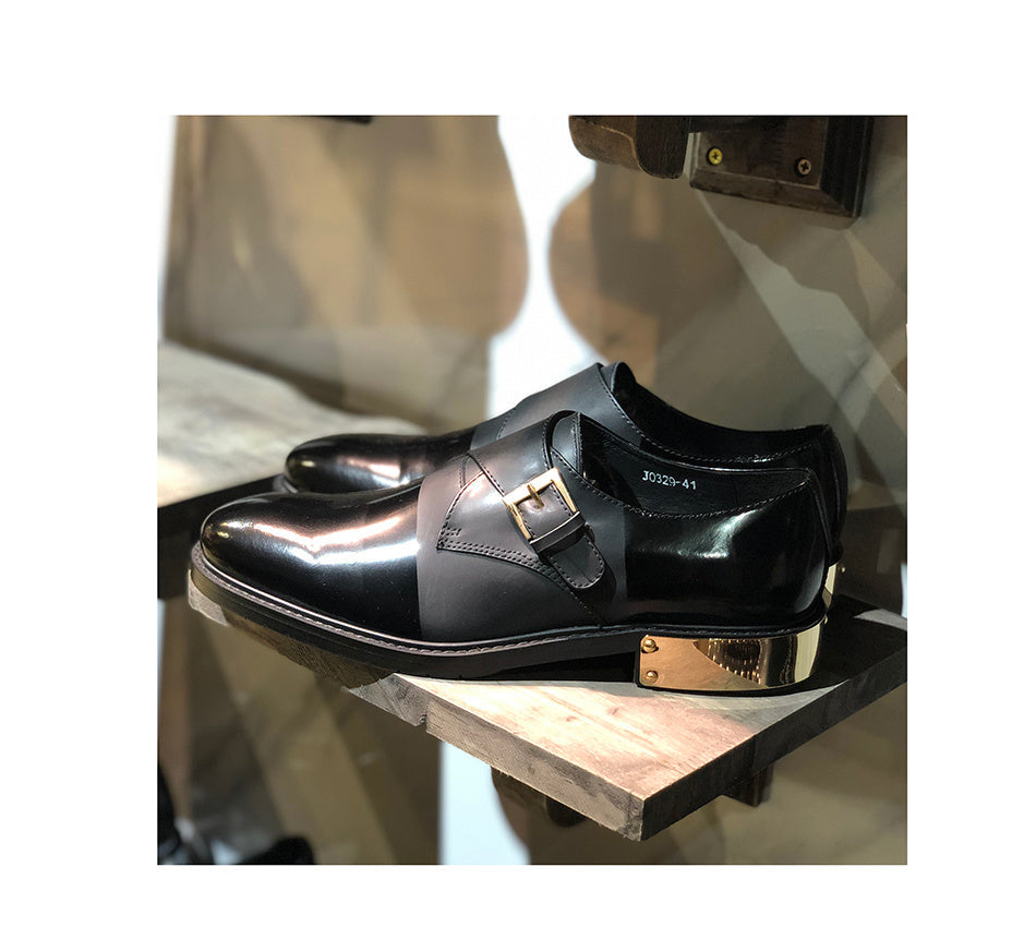 Classic Gentleman Metal Heel Leather Shoes
