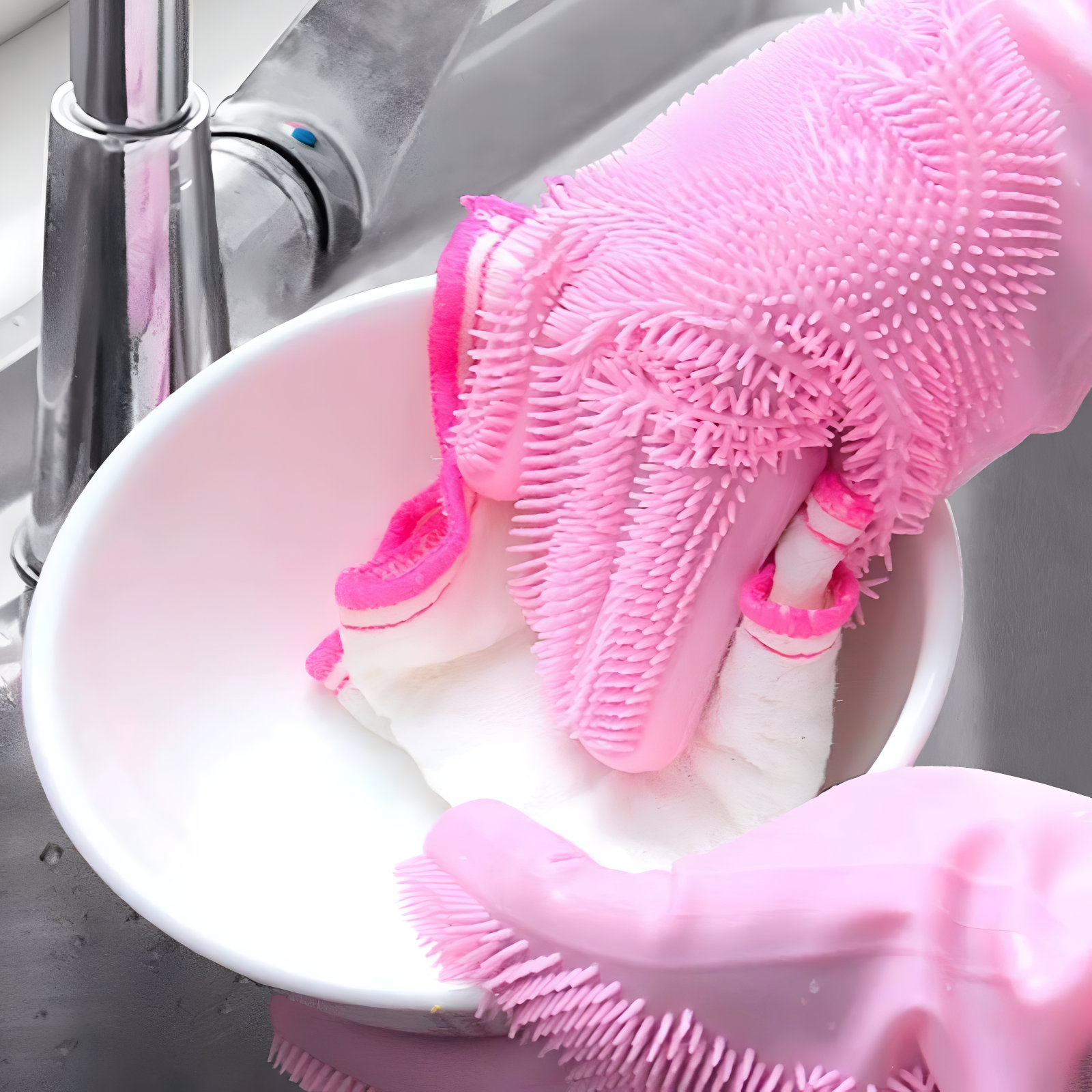 Reusable Silicone Scrubbing Gloves — Dishwashing & Household Cleaning Gloves