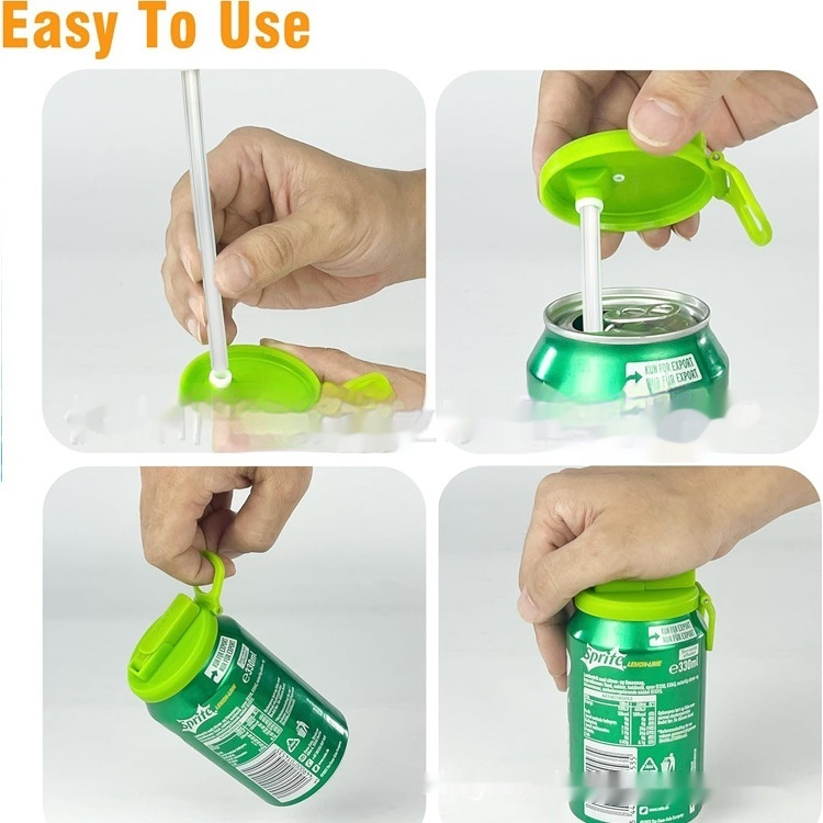 Portable Soda Can Silicone Straw Topper
