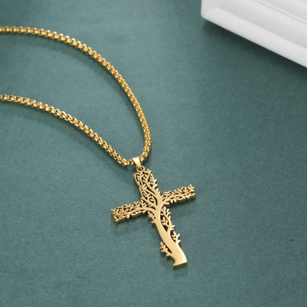 Cross Titanium Steel Pendant Personalized Men's Stainless Steel Necklace