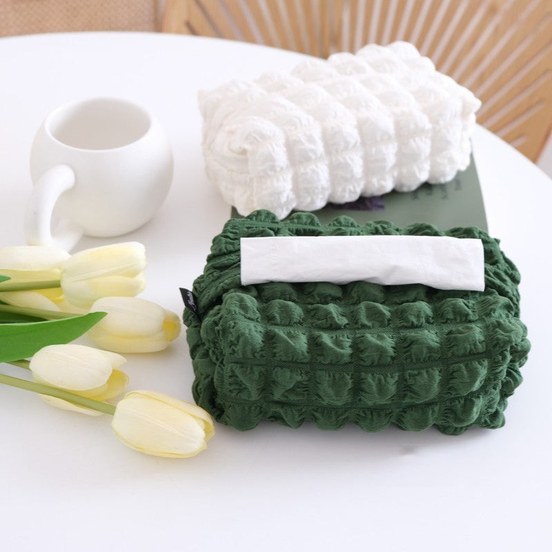 French Solid Color Fabric Tissue Box Storage Bag