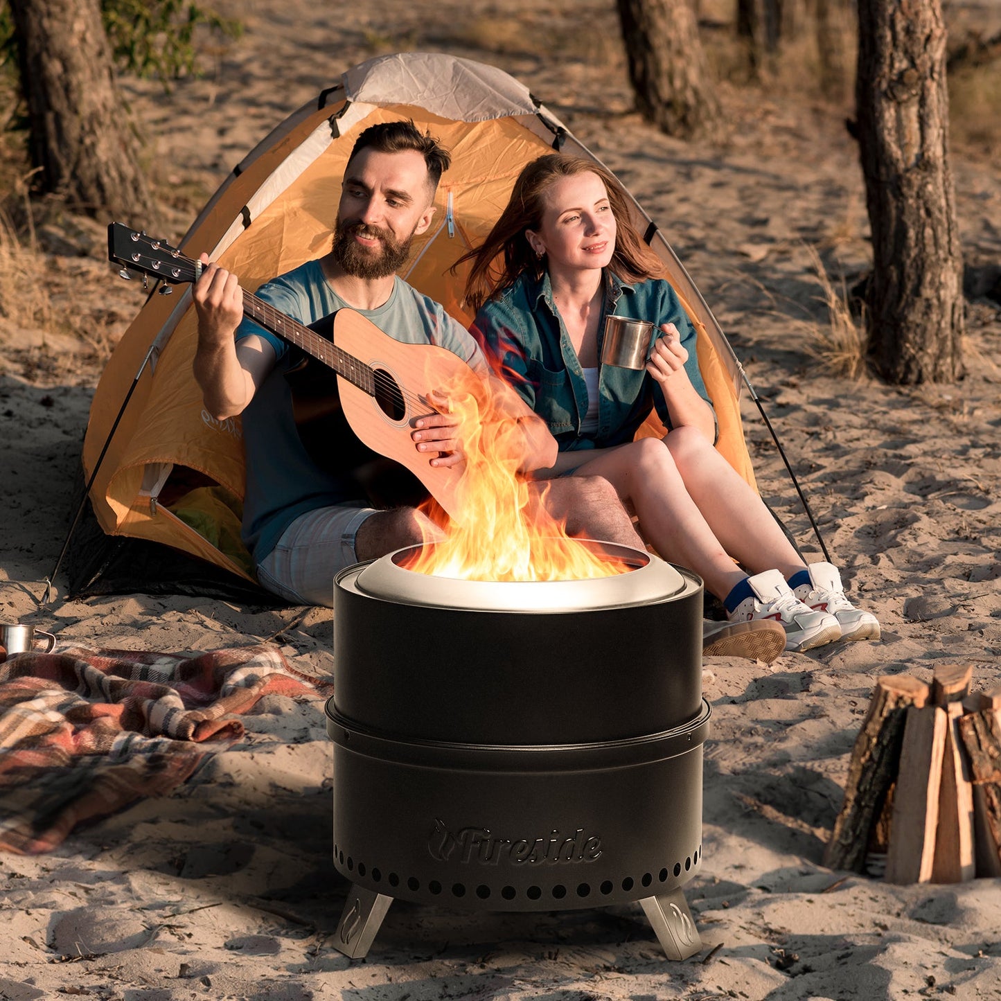 Pluto R19-PG Smokeless Outdoor Fire Pit -  Painted Black