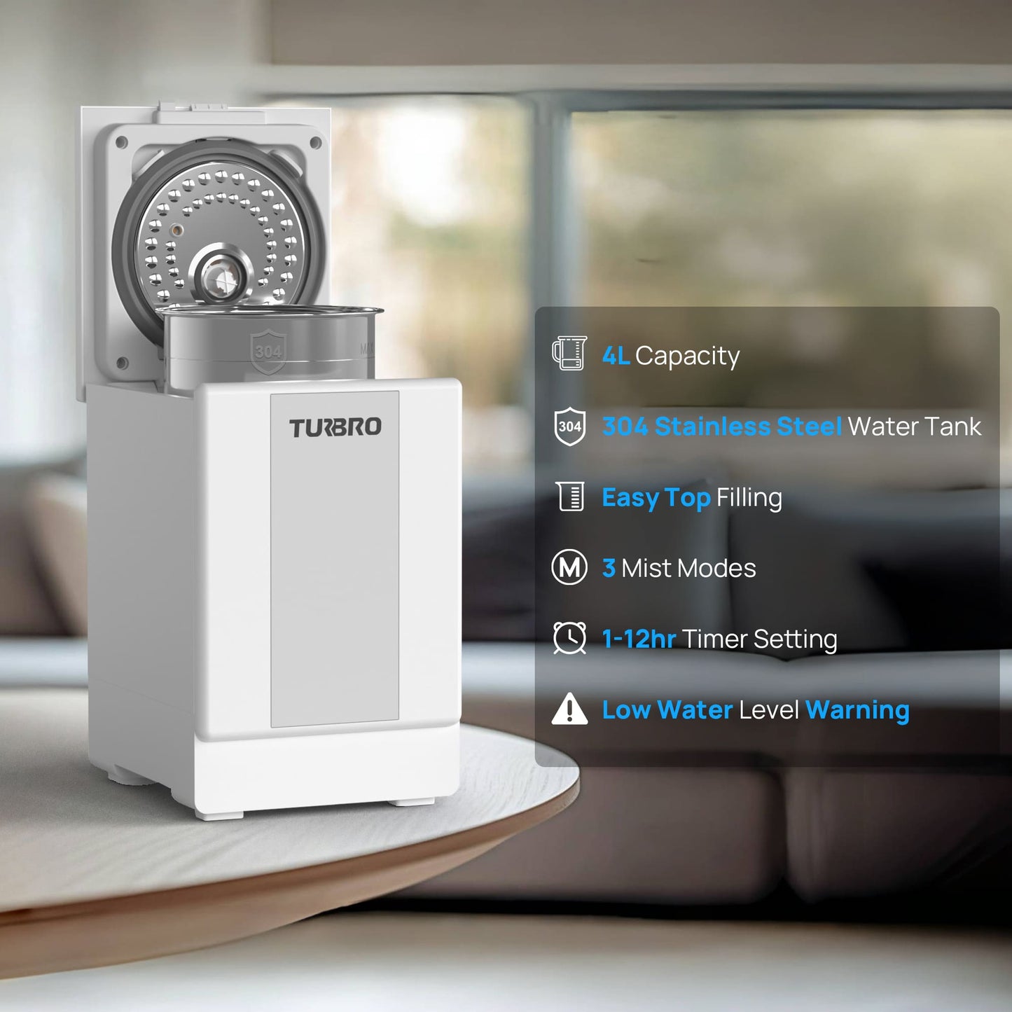 Greenland 4L Stainless Steel Steam Warm Mist Humidifier