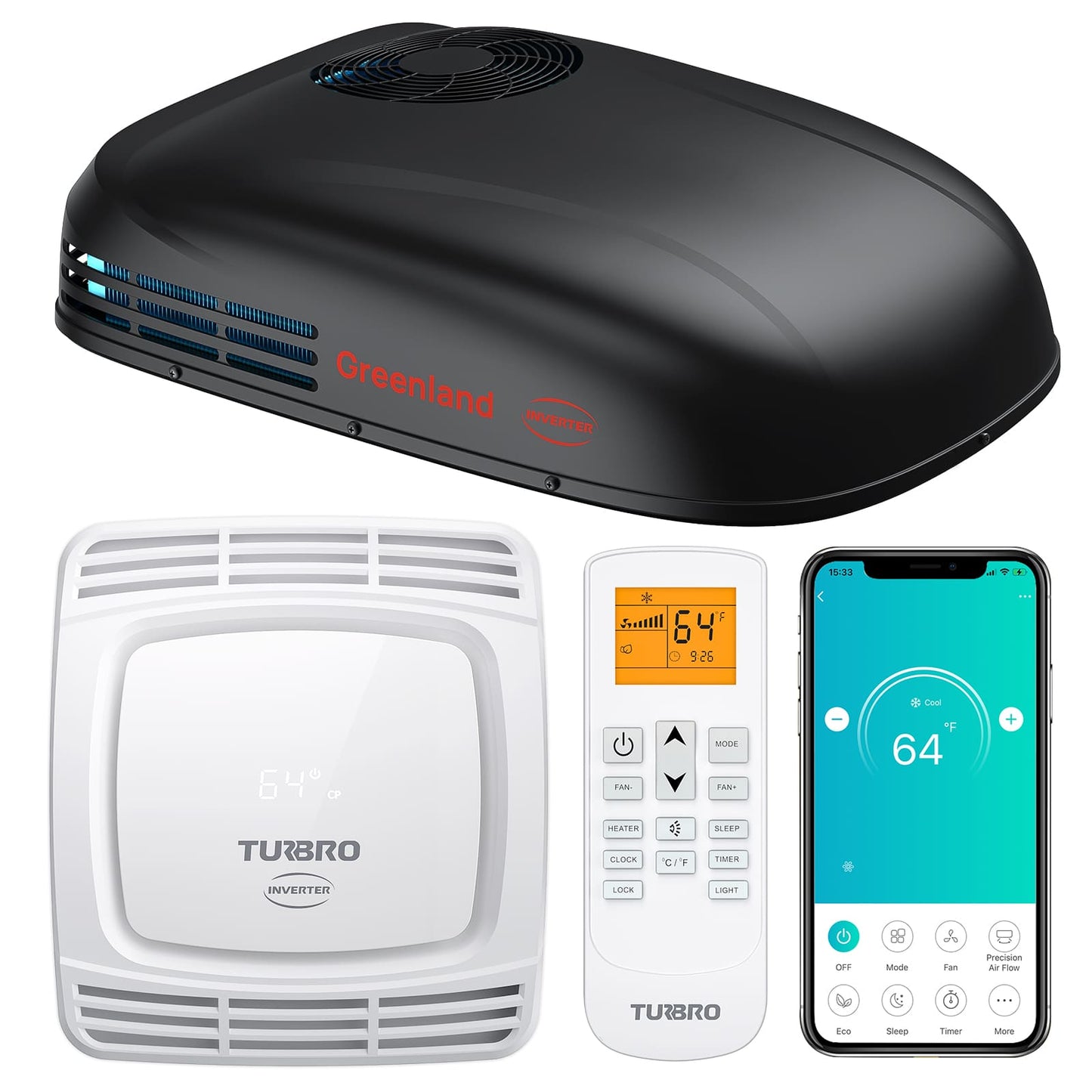 Greenland 13,500 BTU Inverter Rooftop RV Air Conditioner (R32)