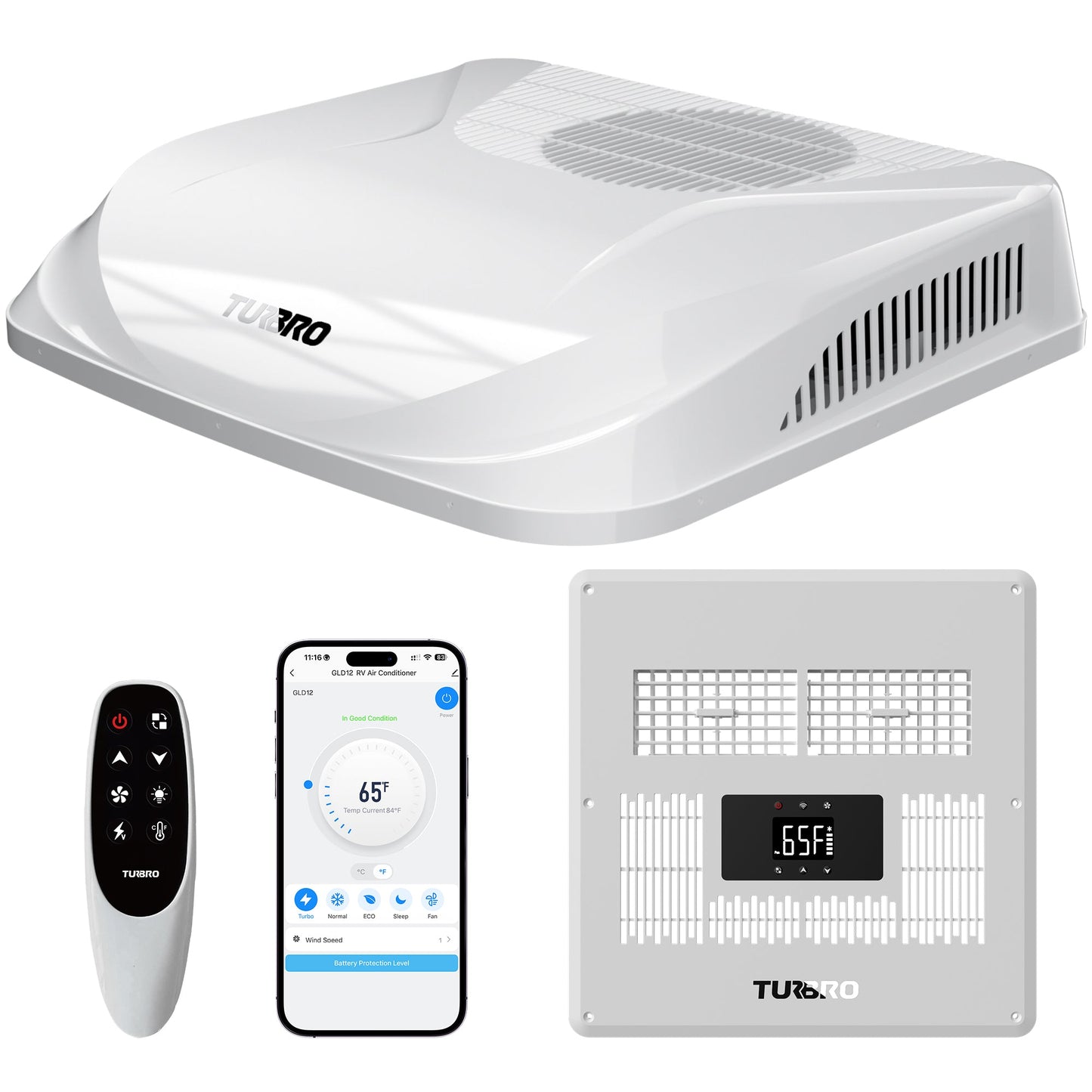 Greenland 12,000 BTU 12V DC Inverter Rooftop RV Air Conditioner