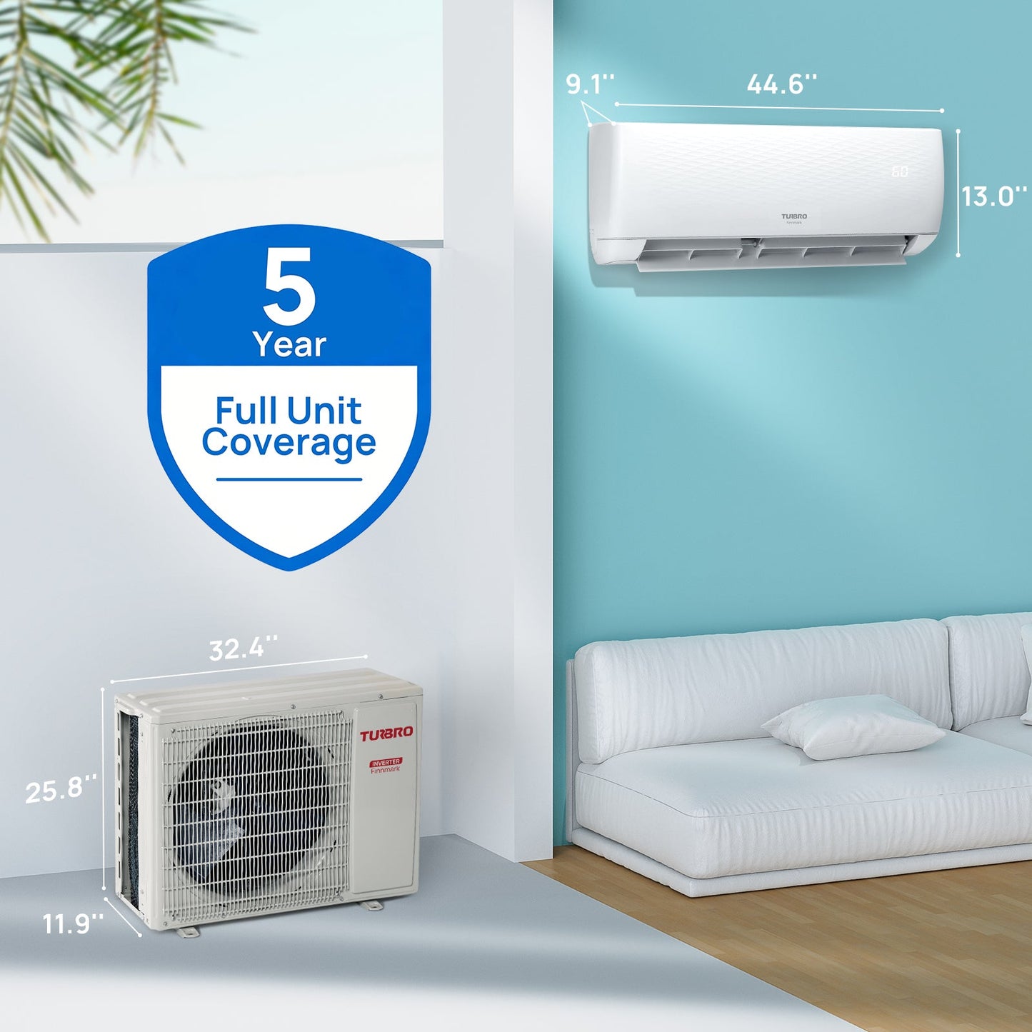 Finnmark 24,000 BTU Single Zone Mini Split AC (R32)