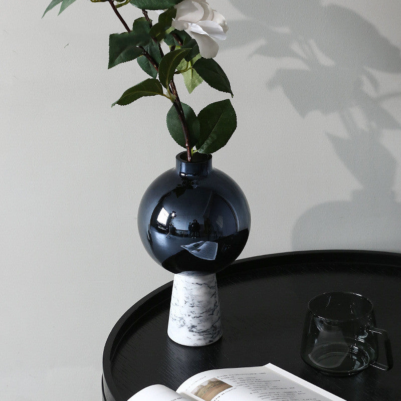 Home Fashion Marble Glass Vase Ornaments