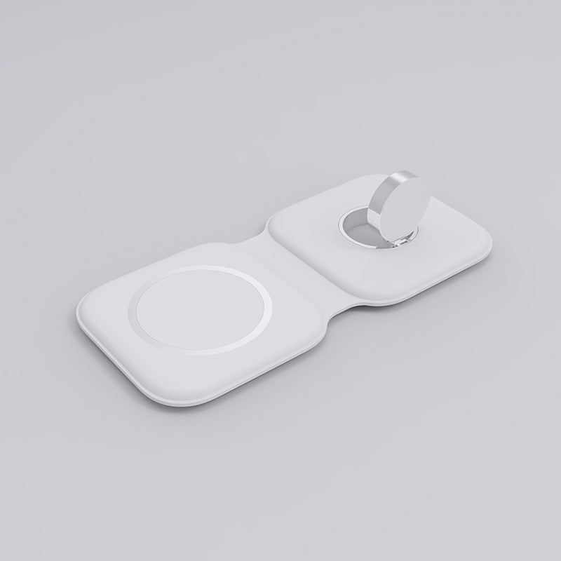Three-in-one Pair Of Item Magnetic Suction Wireless Charger For Mobile Phone Watch 15W Quick Charge Folding