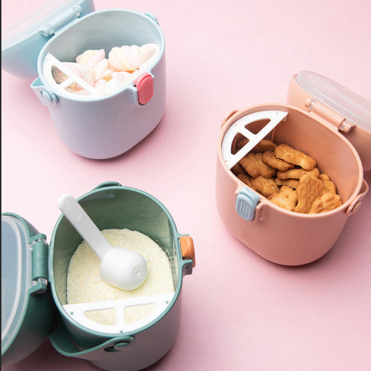 Large Portable Airtight Baby Milk Powder Food Supplement Storage Rice Flour Box Spoon Cereal Infant Toddle Snacks Container