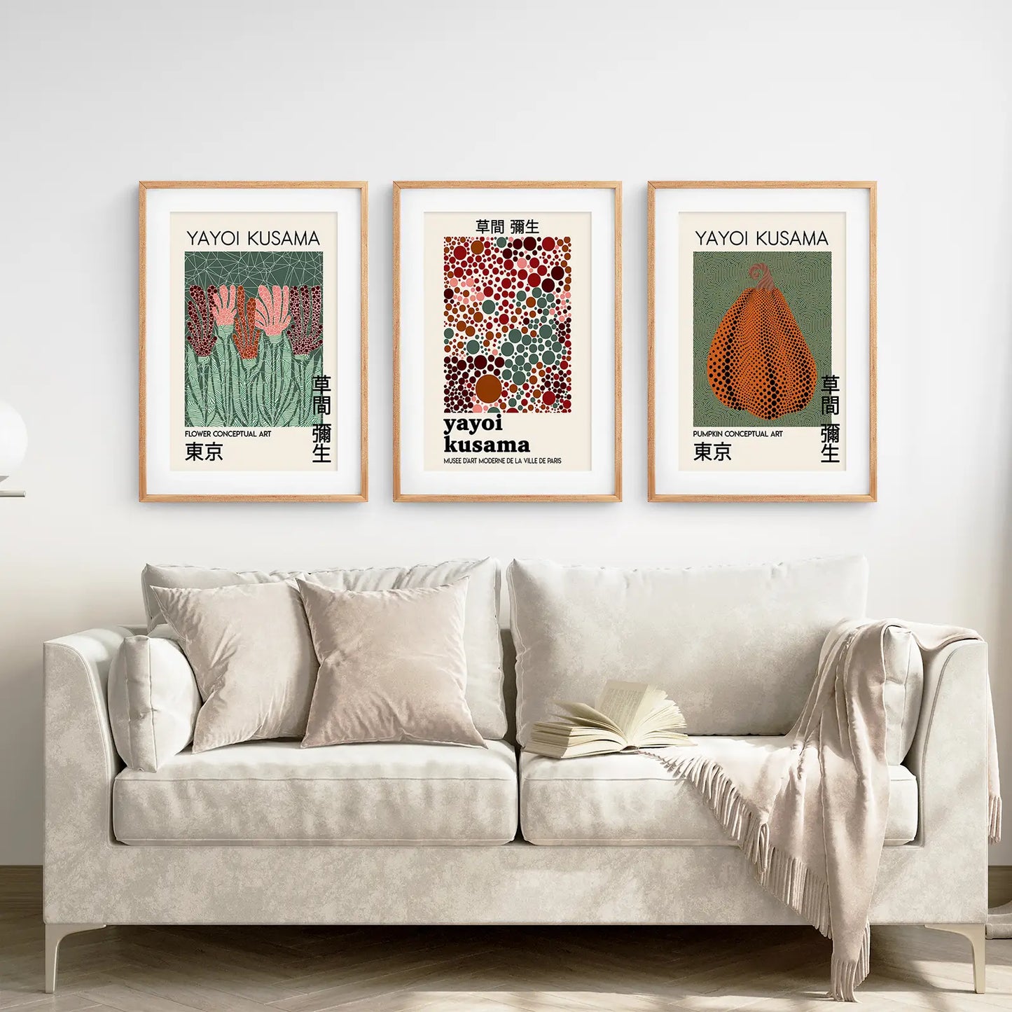 Contemporary Yayoi Kusama Retro Wall Art Decor