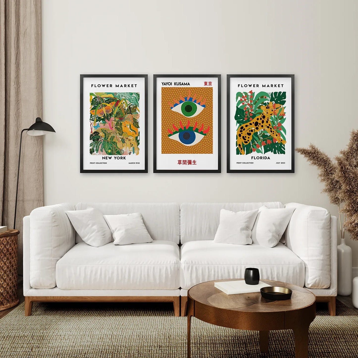 Modern Abstract Flower Marker Set of 3 Piece