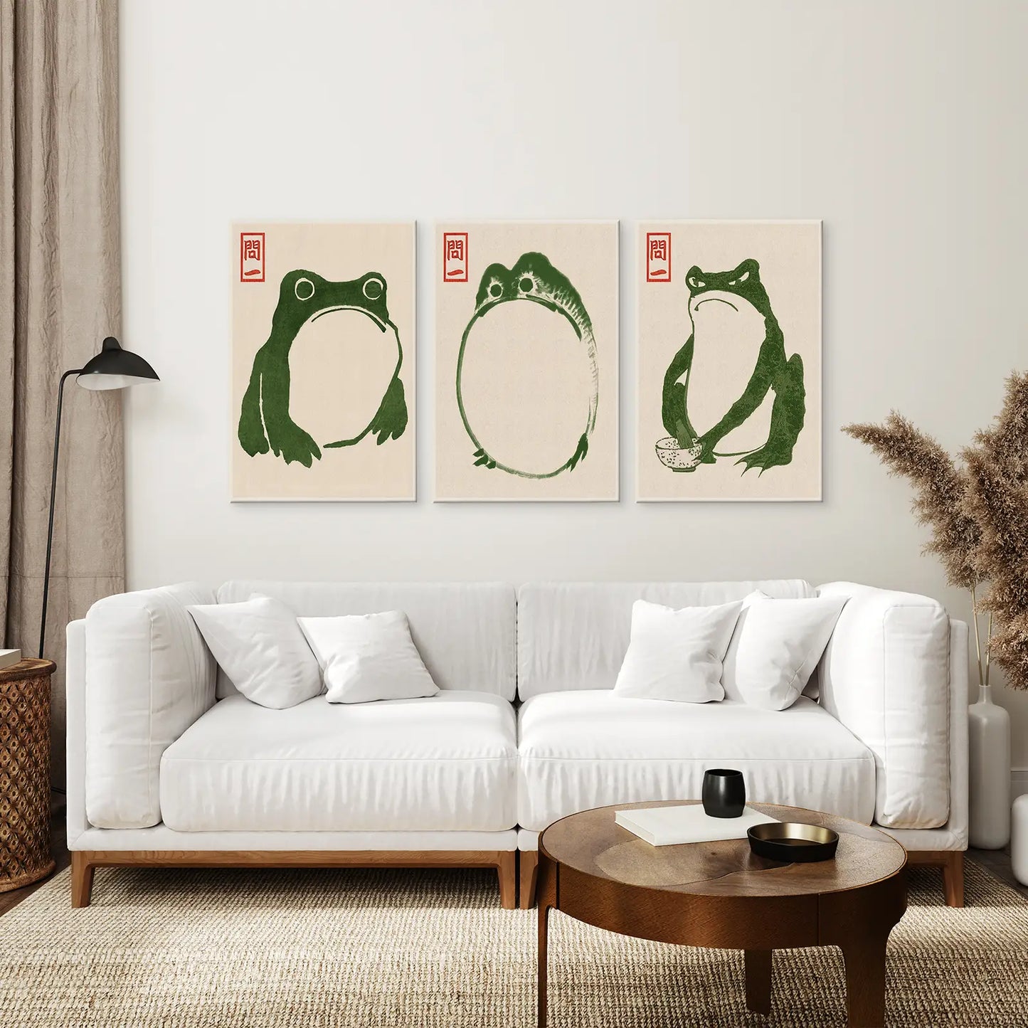 Japanese Matsumoto Hoji Frog Wall Art Print Set