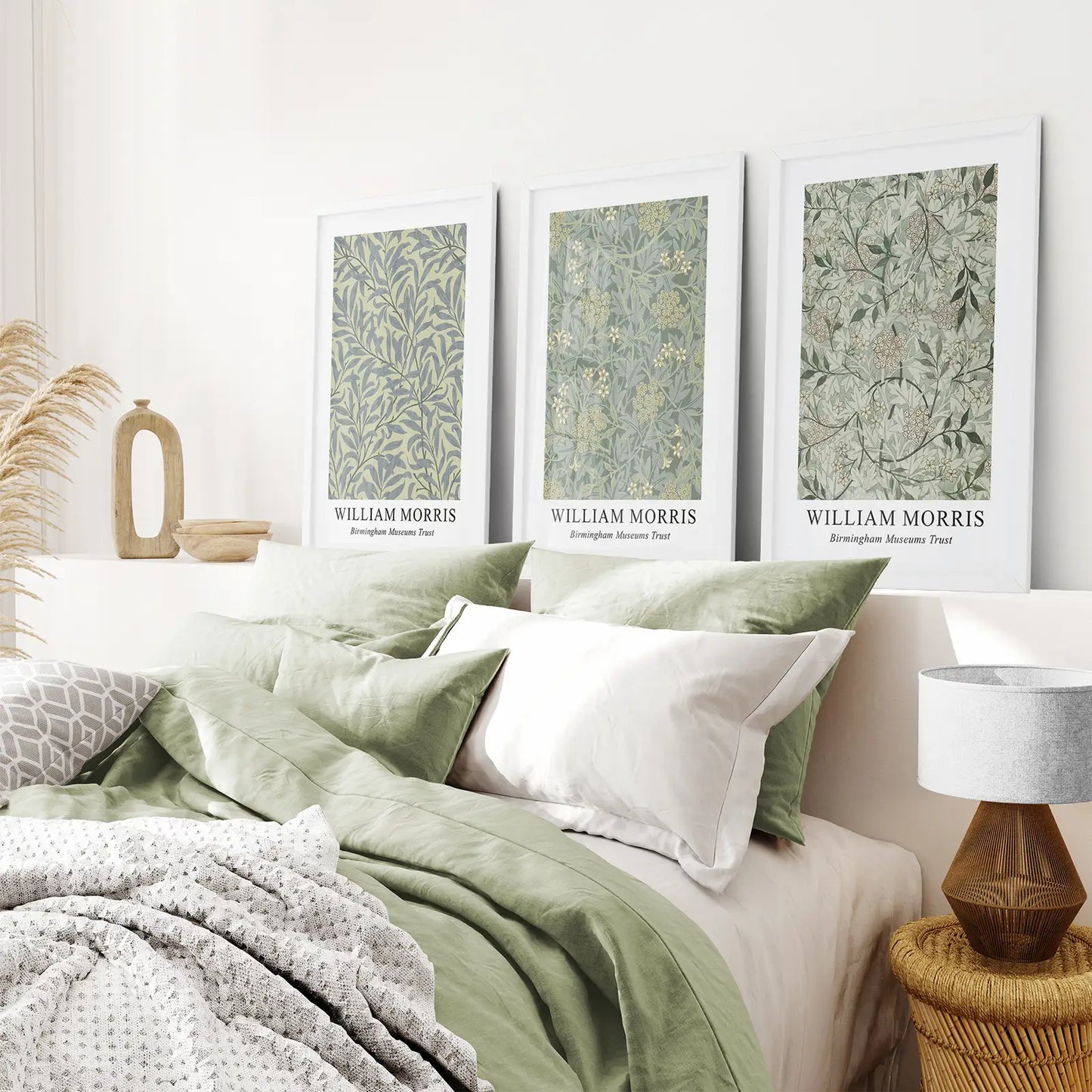 Large William Morris Floral Pattern Art Set Decor