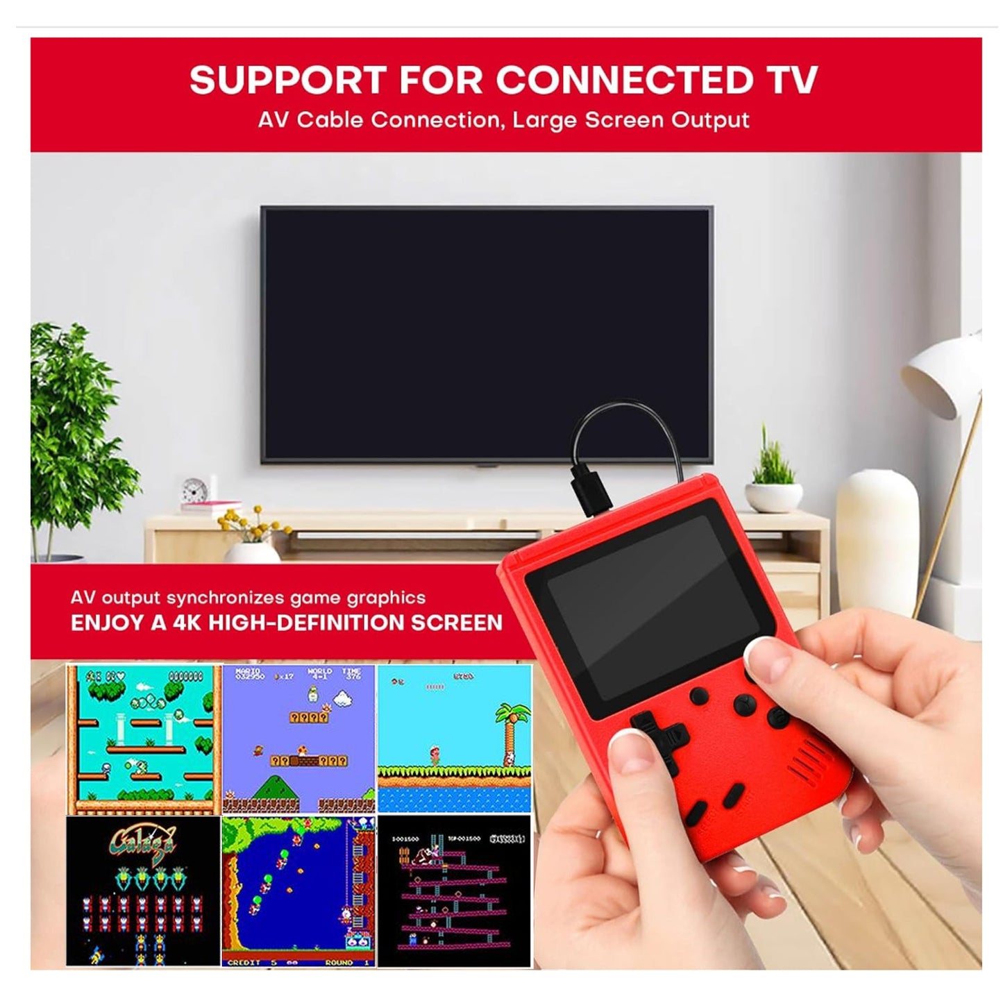 2 Pack Handheld Games for Kids Console 400 Retro Video Games, Portable Gaming Player Mini Arcade Electronic Toy Gifts for Boys Girls 2 Pack