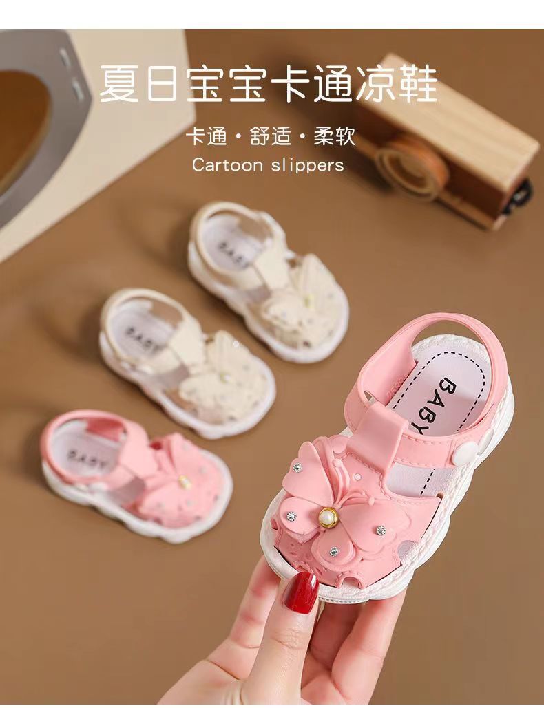 Girls' Sandals 2023 Summer New Children's Non-slip Soft Sole Infant Little Girl Baby Princess Beach Shoes