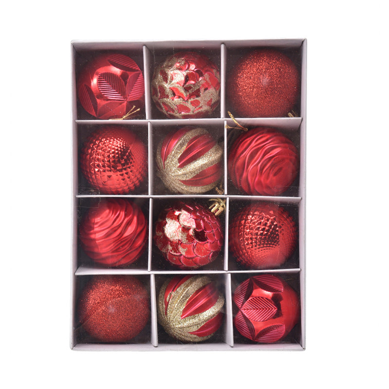 Christmas Ball Gift Box Painted Decorative Pendant Holiday Window Layout