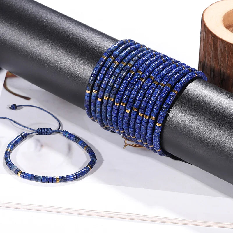 Natural Lapis Lazuli Stone Woven Bracelet