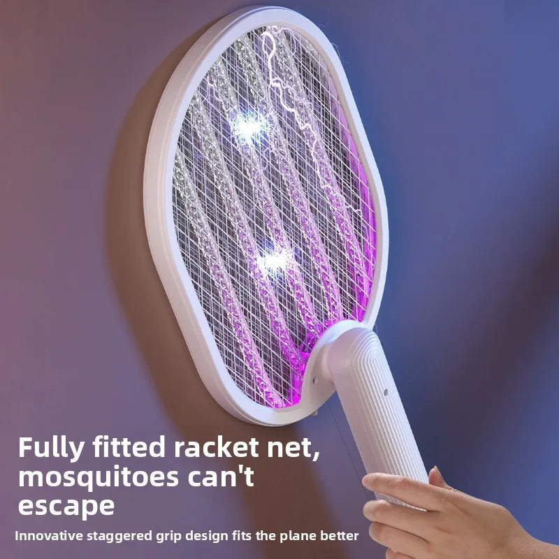 Foldable Electric Bug Zapper — USB Rechargeable Mosquito Swatter with UV Light