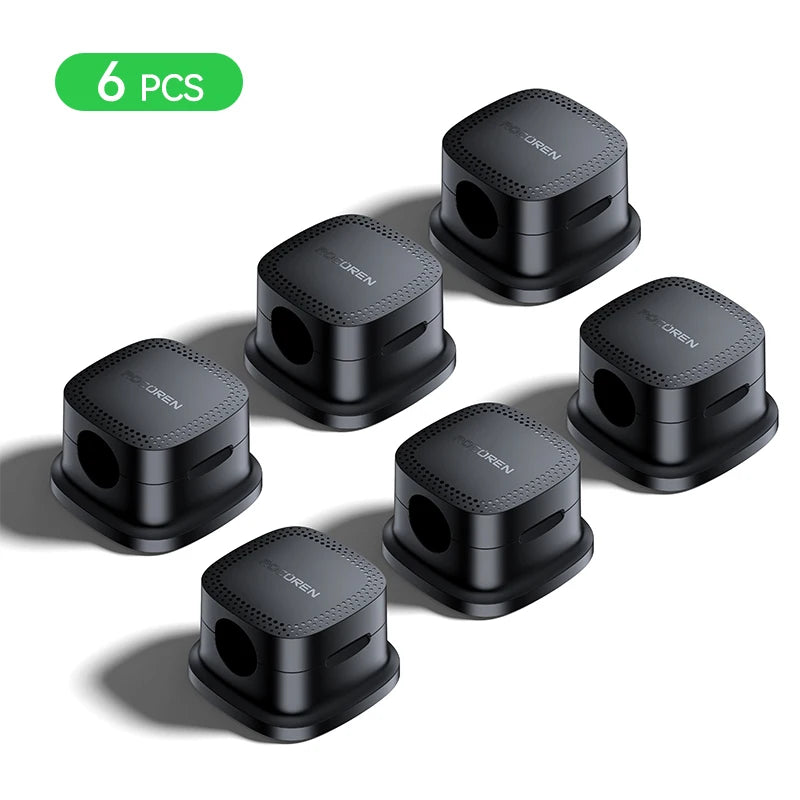 Magnetic Under-Desk Cable Management Organizer — 6 Pack for Home Office Desk Setup