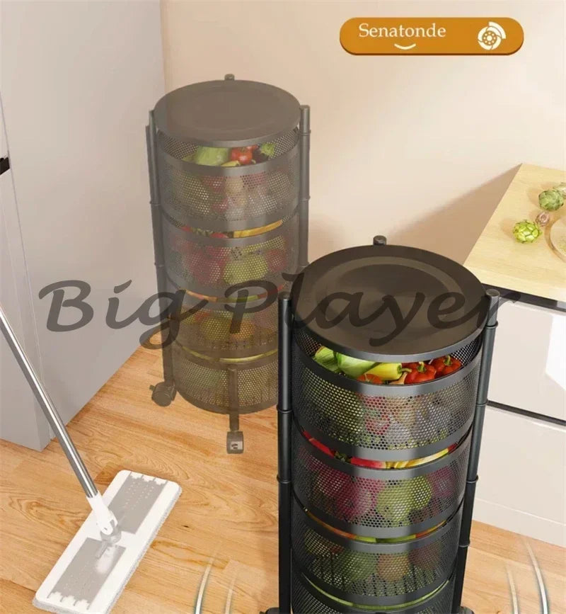 Rolling Kitchen Storage Cart with Wheels — Multi-Tier Organizer for Kitchen, Bathroom & Office