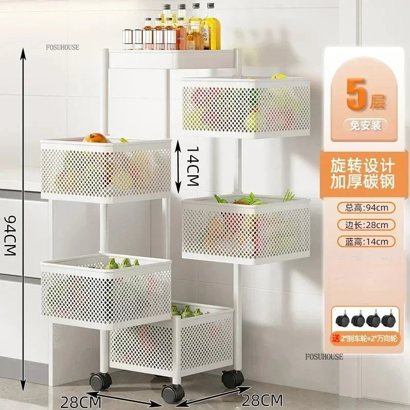 Rolling Kitchen Storage Cart with Wheels — Multi-Tier Organizer for Kitchen, Bathroom & Office