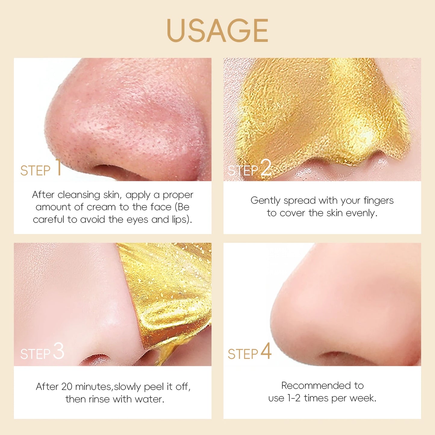 LAIKOU 24K Gold Snail Peel-Off Mask — Deep Cleansing 3-Pack
