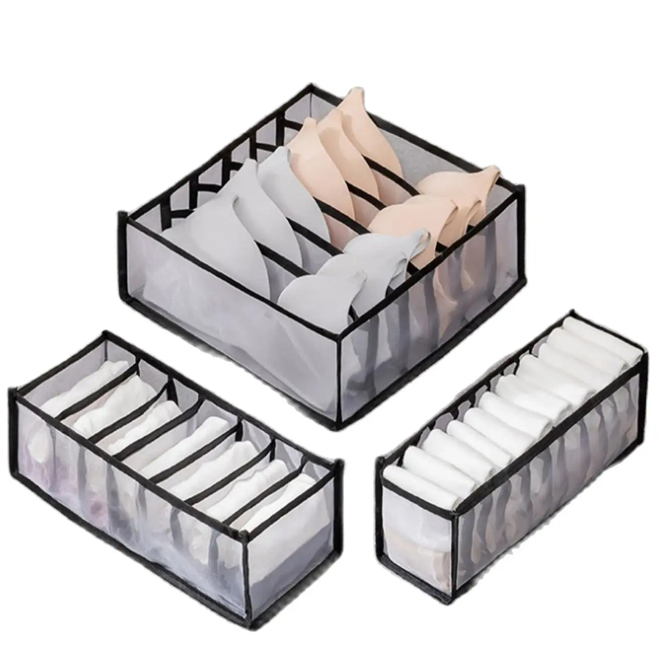 Foldable Drawer Divider Organizer — Closet Sock, Underwear & Bra Storage Bins